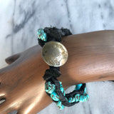 Indian Head Button Wrap Bracelet