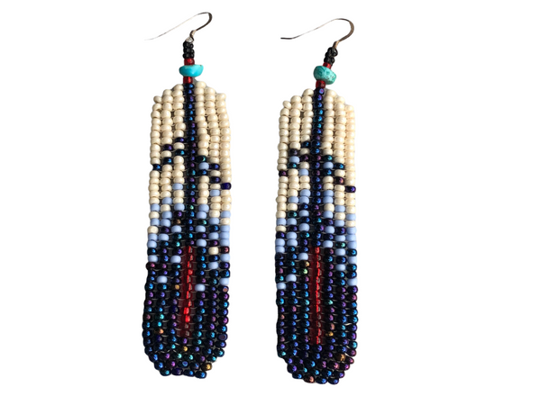 Cobalt Bue Beaded Earrings