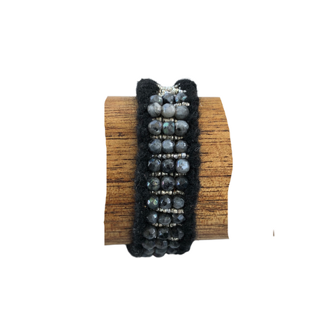 Labradorite Bison Hair Bracelet