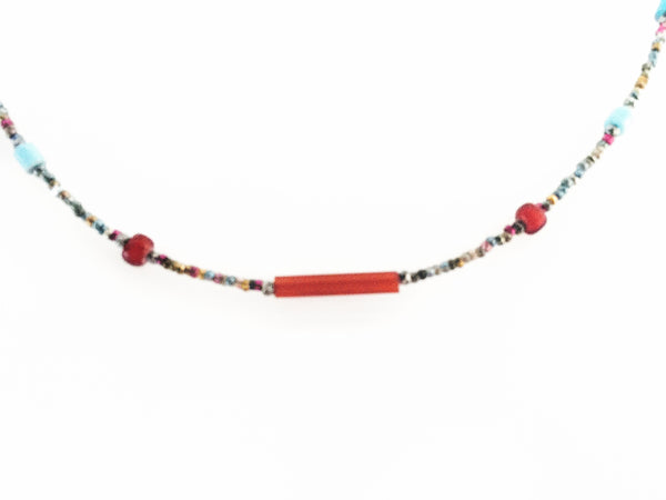 Red & Powder Blue Necklace