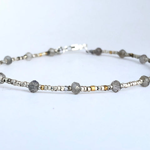 Labradorite  Beaded Bracelet